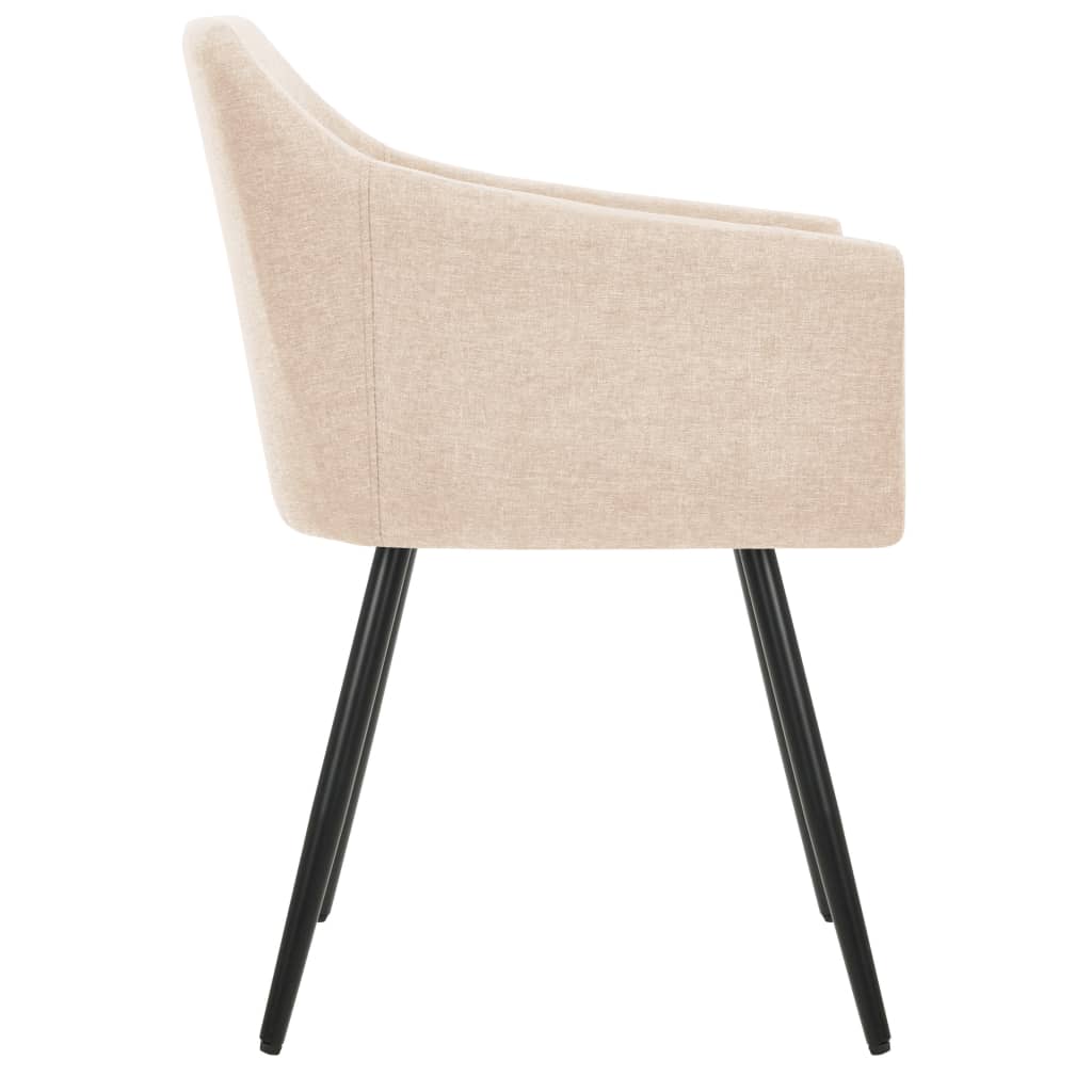 Dining Chairs 2 pcs Cream Fabric