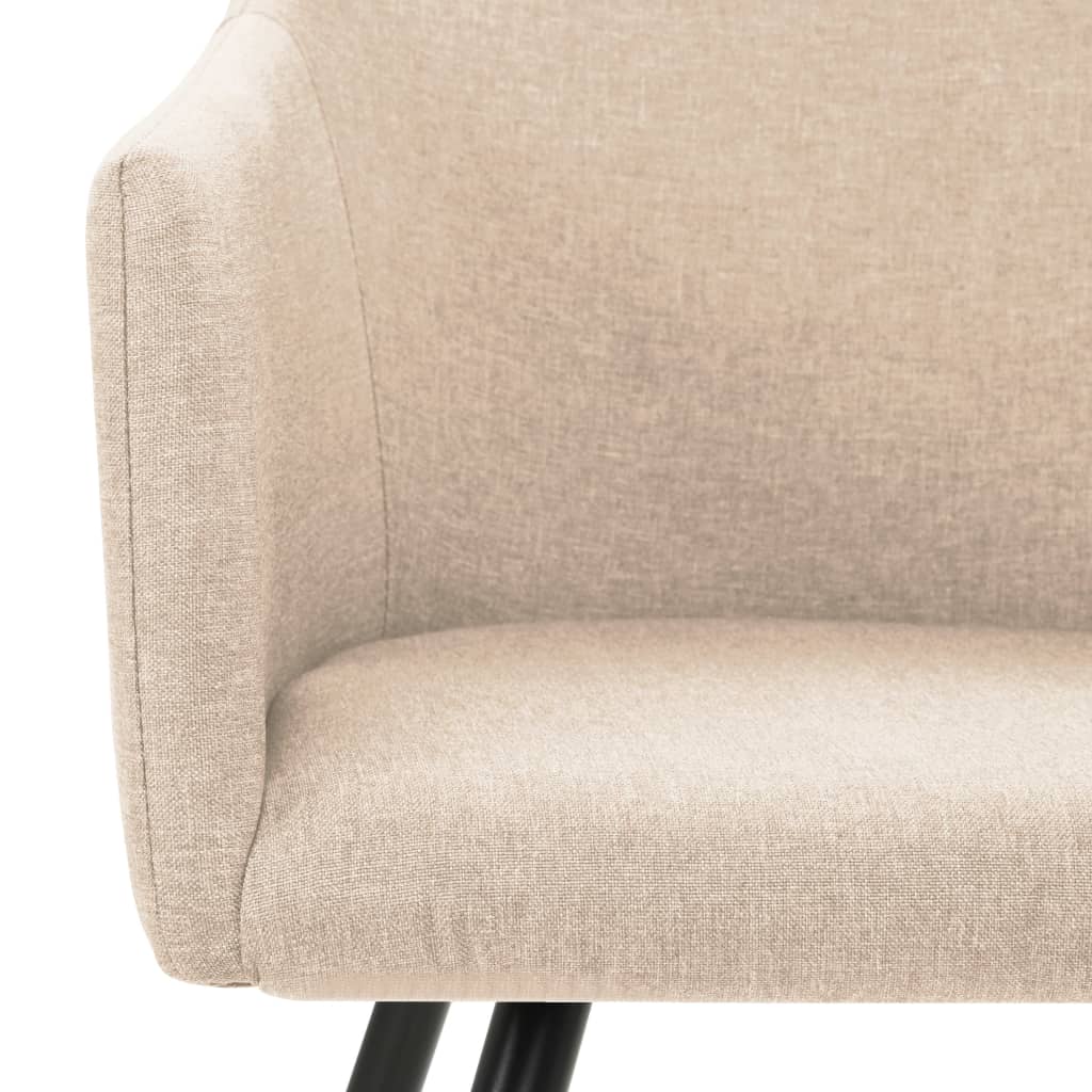 Dining Chairs 2 pcs Cream Fabric