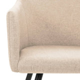 Dining Chairs 2 pcs Cream Fabric - 45-Degree Angle