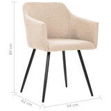 Dining Chairs 2 pcs Cream Fabric - Close-Up Angle