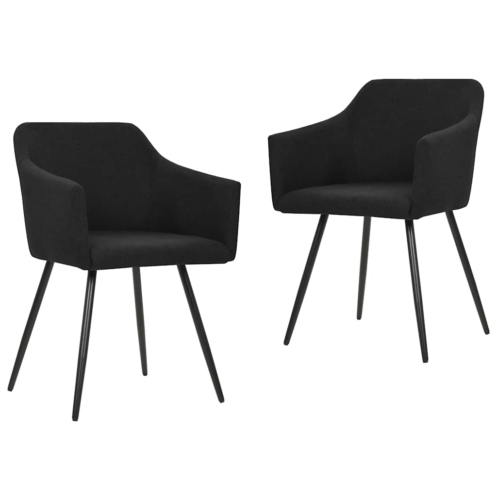 Dining Chairs 2 pcs Black Fabric