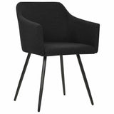 Dining Chairs 2 pcs Black Fabric - Front View