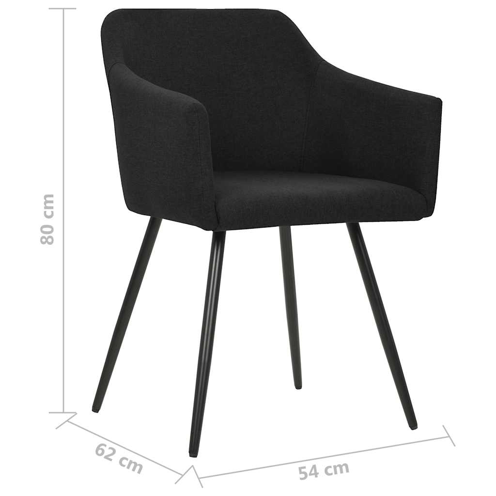 Dining Chairs 2 pcs Black Fabric