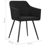 Dining Chairs 2 pcs Black Fabric