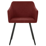 Dining Chairs 2 pcs Wine Red Fabric - Side View