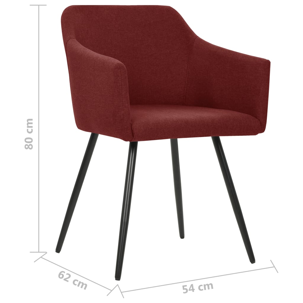 Dining Chairs 2 pcs Wine Red Fabric
