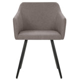 Dining Chairs 2 pcs Taupe Fabric - Side View