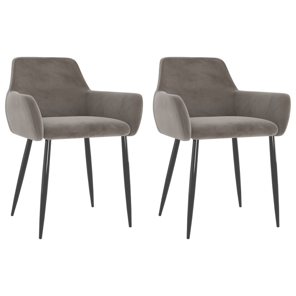 Dining Chairs 2 pcs Light Grey Velvet