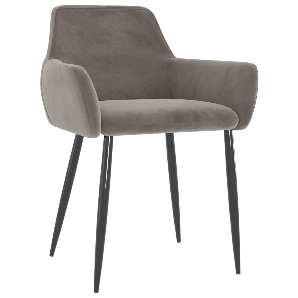 Dining Chairs 2 pcs Light Grey Velvet