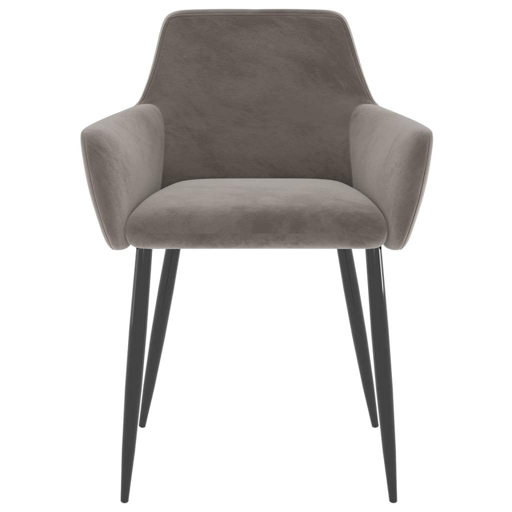 Dining Chairs 2 pcs Light Grey Velvet