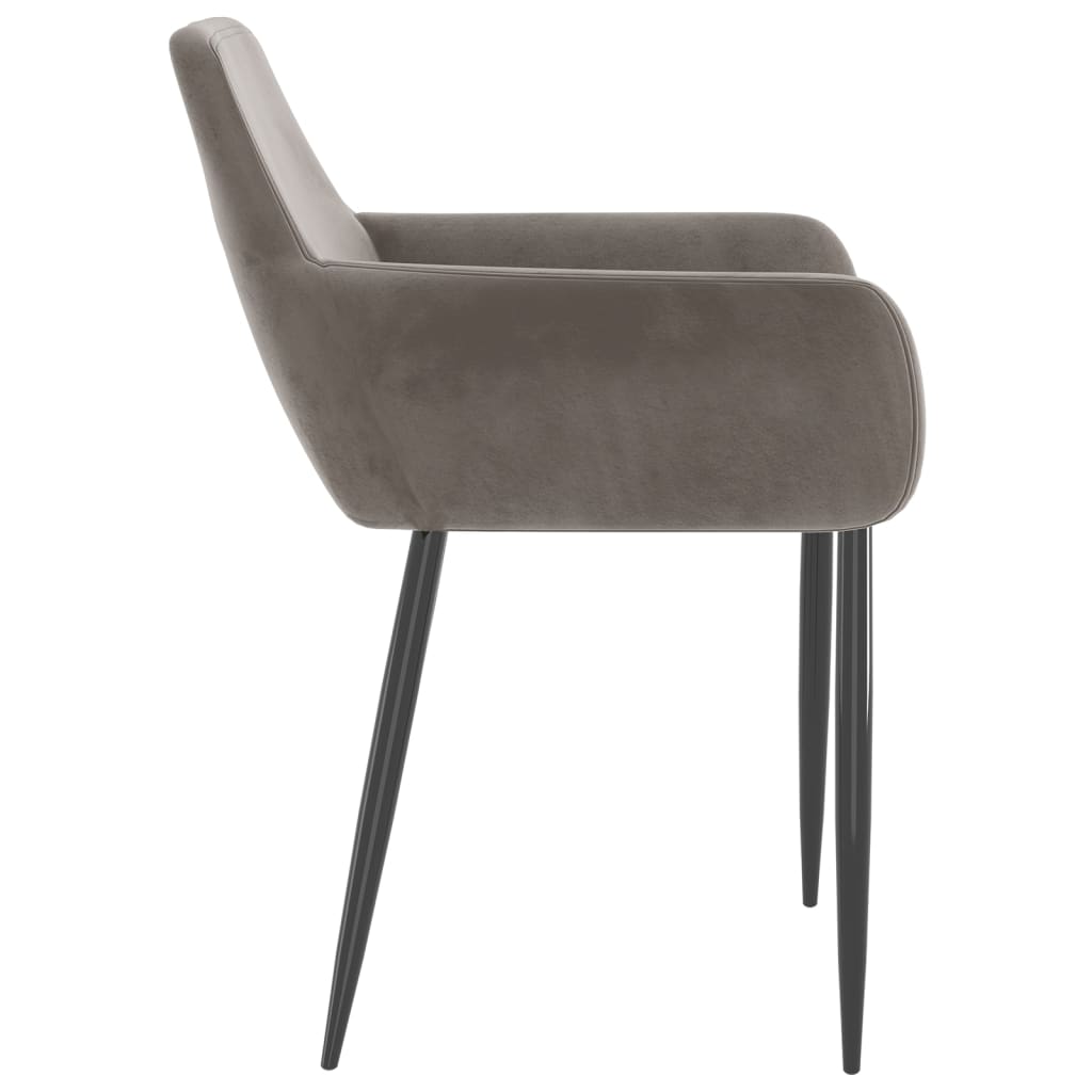 Dining Chairs 2 pcs Light Grey Velvet
