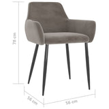 Dining Chairs 2 pcs Light Grey Velvet - Close-Up Angle