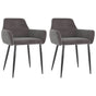 Dining Chairs 2 pcs Dark Grey Velvet