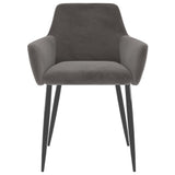 Dining Chairs 2 pcs Dark Grey Velvet - Side View