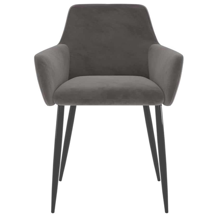 Dining Chairs 2 pcs Dark Grey Velvet