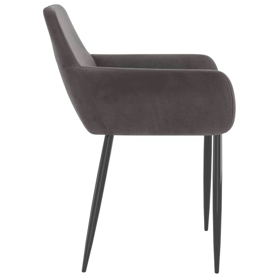 Dining Chairs 2 pcs Dark Grey Velvet