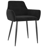 Dining Chairs 2 pcs Black Velvet - Front View