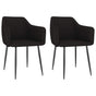 Dining Chairs 2 pcs Black Fabric