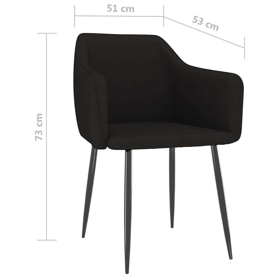 Dining Chairs 2 pcs Black Fabric