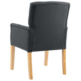Dining Chair with Armrests Grey Fabric - 45-Degree Angle