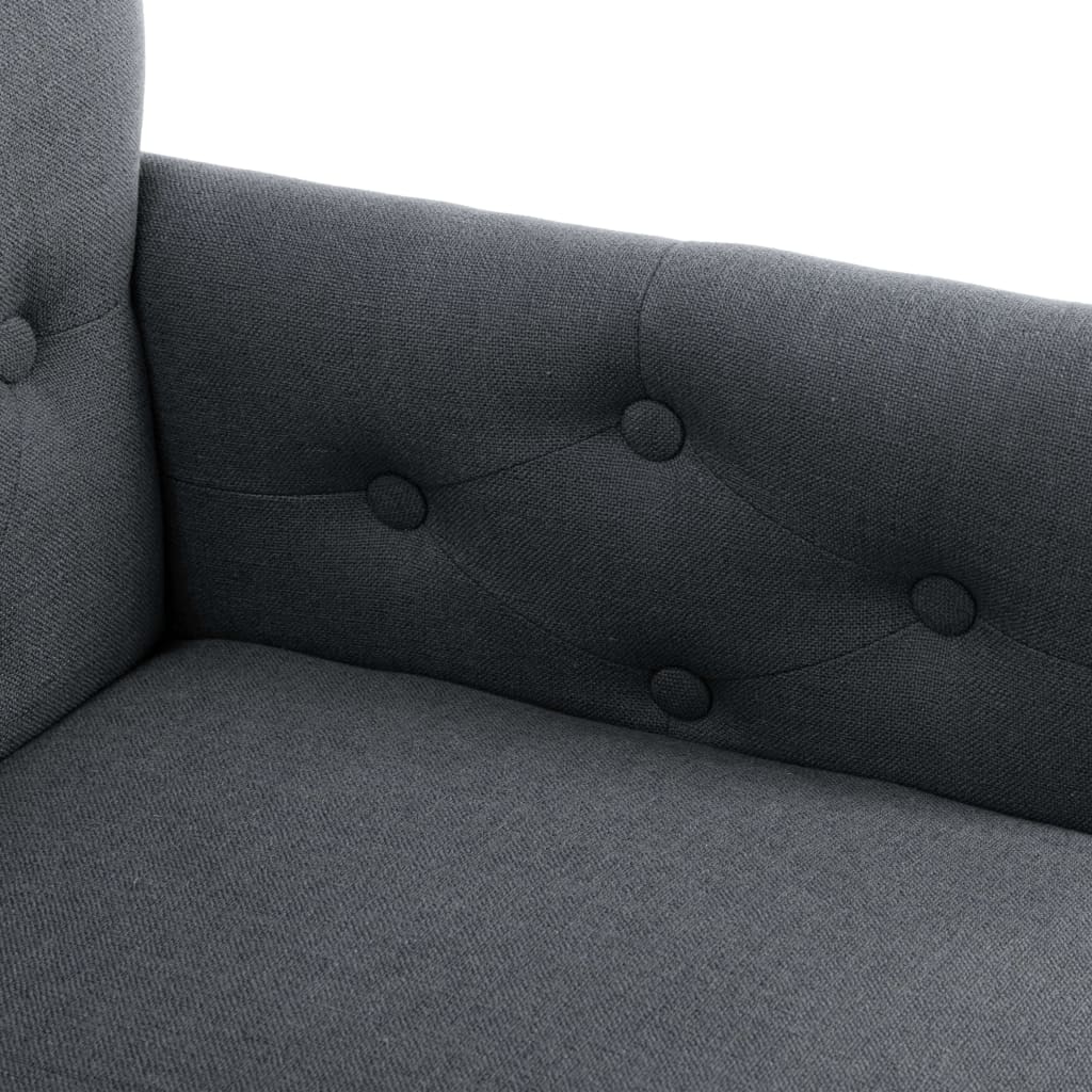 Dining Chair with Armrests Grey Fabric