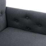 Dining Chair with Armrests Grey Fabric