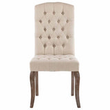 Dining Chairs 2 pcs Beige Linen-Look Fabric