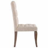 Dining Chairs 2 pcs Beige Linen-Look Fabric