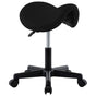 Work Stool Black Faux Leather
