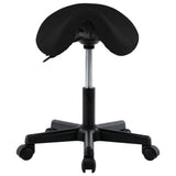 Work Stool Black Faux Leather - Front View