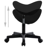 Work Stool Black Faux Leather - Side View