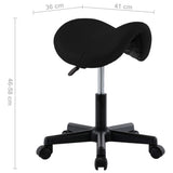 Work Stool Black Faux Leather - Close-Up Angle