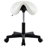 Work Stool White Faux Leather - Front View