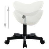 Work Stool White Faux Leather - Side View