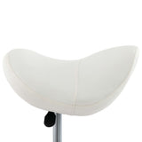 Work Stool White Faux Leather - 45-Degree Angle