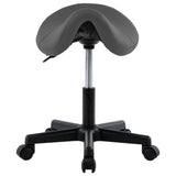 Work Stool Grey Faux Leather - Front View