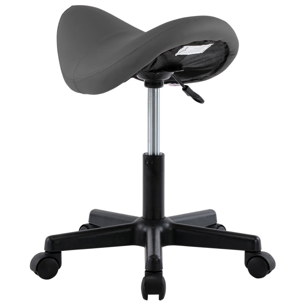 Work Stool Grey Faux Leather