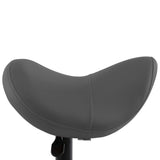 Work Stool Grey Faux Leather - 45-Degree Angle