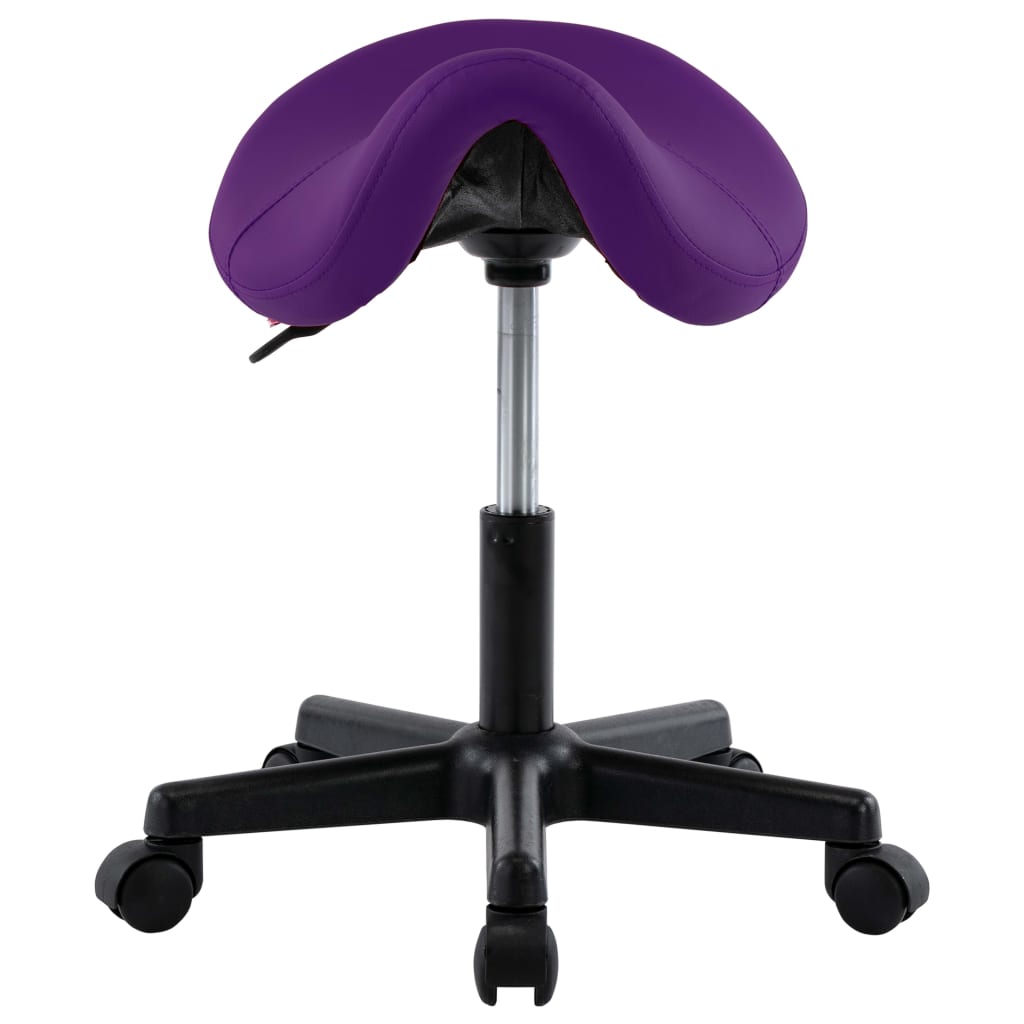 Work Stool Purple Faux Leather