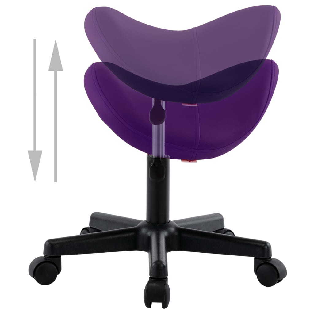 Work Stool Purple Faux Leather