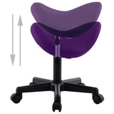 Work Stool Purple Faux Leather - Side View