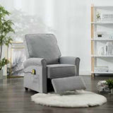 Massage Chair Light Grey Fabric - Close-Up Angle