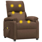 Massage Chair Brown Fabric - Rear View