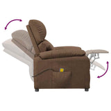Massage Chair Brown Fabric - Close-Up Angle