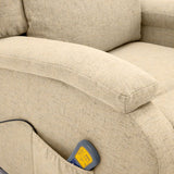 Massage Chair Cream Fabric - Low Angle