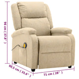 Massage Chair Cream Fabric - Extra Image