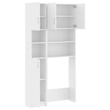 Washing Machine Cabinet Set White Engineered Wood - 45-Degree Angle