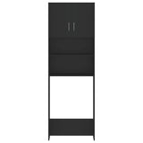 Washing Machine Cabinet Set Black Engineered Wood