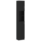 Washing Machine Cabinet Set Black Engineered Wood - Extra Image