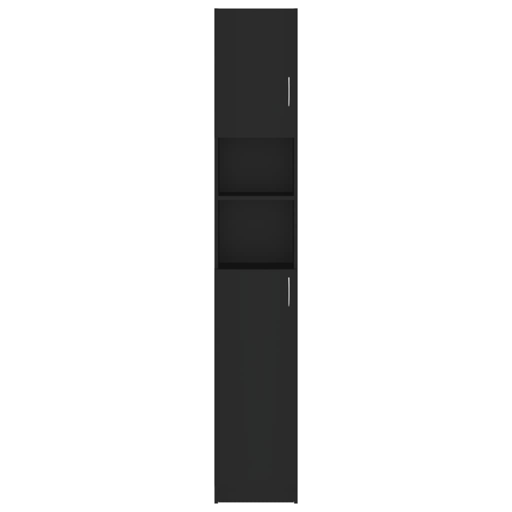Washing Machine Cabinet Set Black Engineered Wood